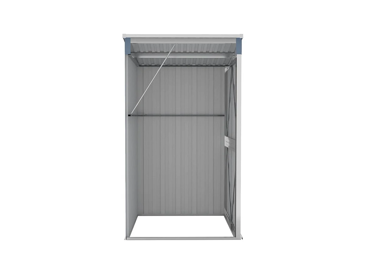 Anbauschuppen Grau 118x100x178 cm Verzinkter Stahl
