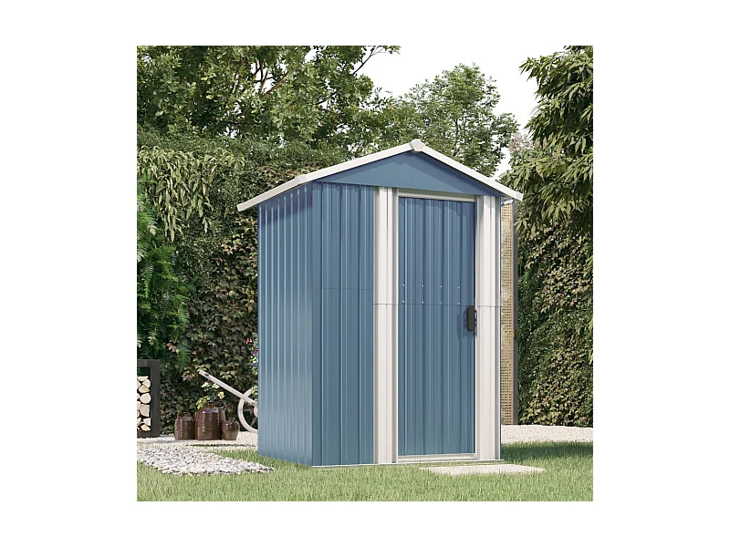 Geräteschuppen Grau 126x97,5x177 cm Verzinkter Stahl