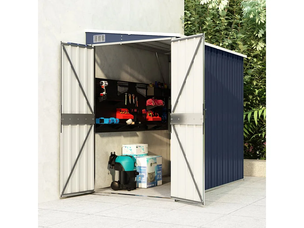 Anbauschuppen Anthrazit 118x194x178 cm Verzinkter Stahl