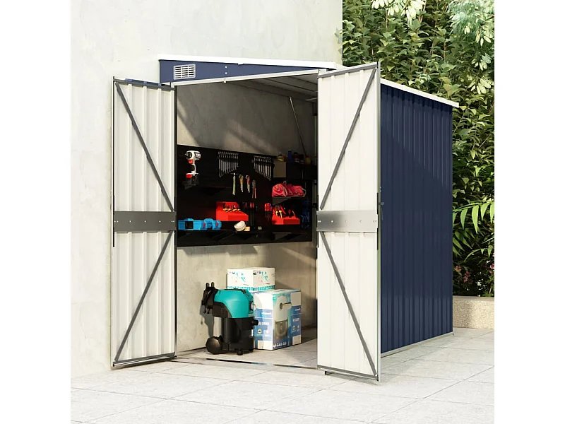 Anbauschuppen Anthrazit 118x194x178 cm Verzinkter Stahl