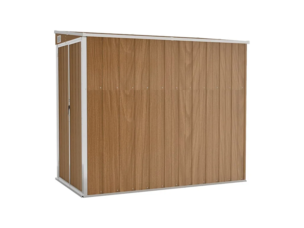 Abri de jardin mural Marron 118x194x178 cm Acier galvanisé