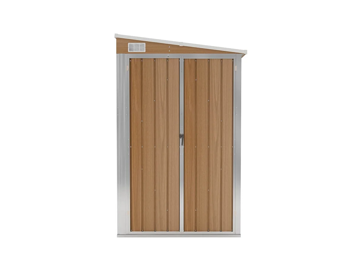 Abri de jardin mural Marron 118x194x178 cm Acier galvanisé