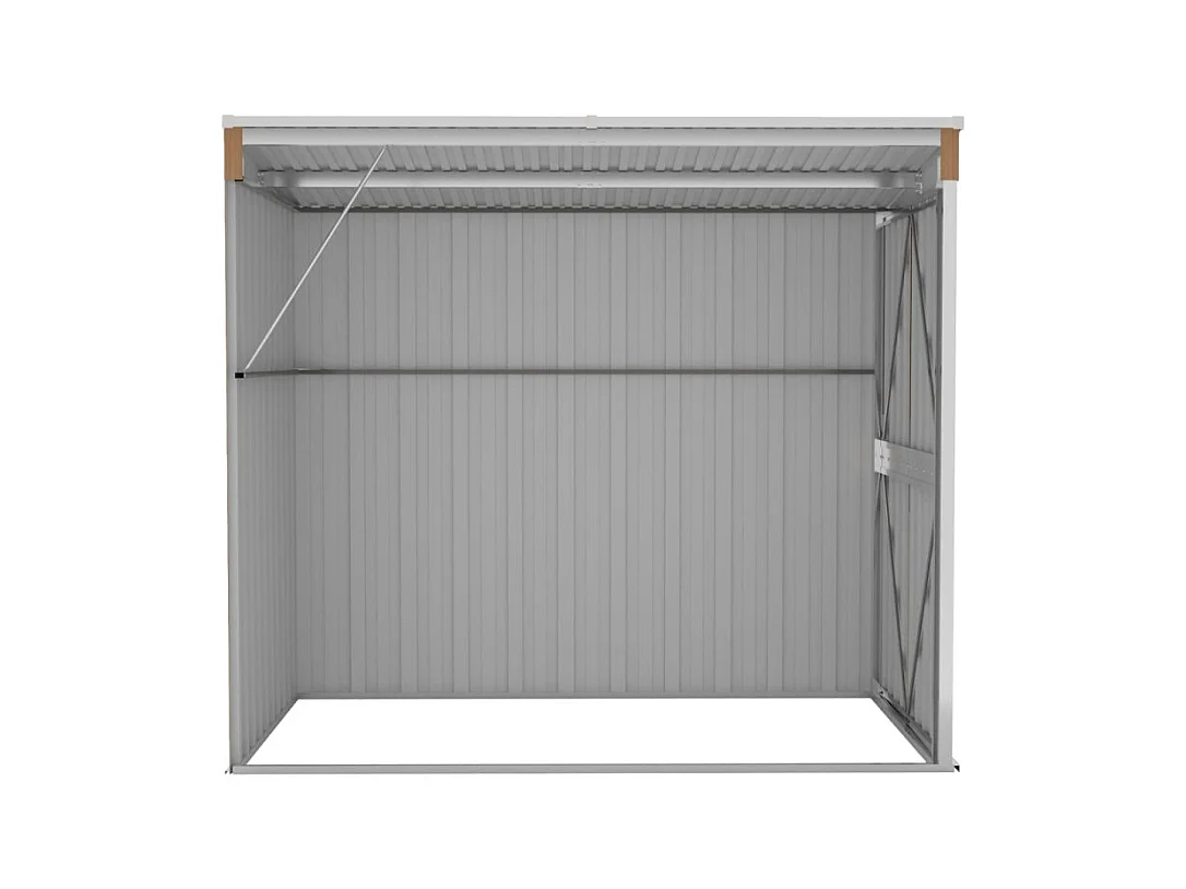 Abri de jardin mural Marron 118x194x178 cm Acier galvanisé