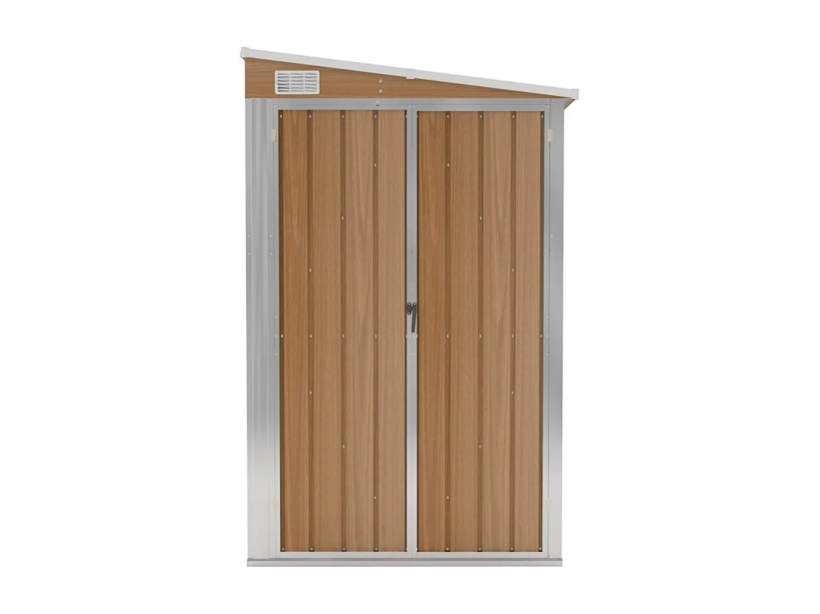 Anbauschuppen Braun 118x194x178 cm Verzinkter Stahl