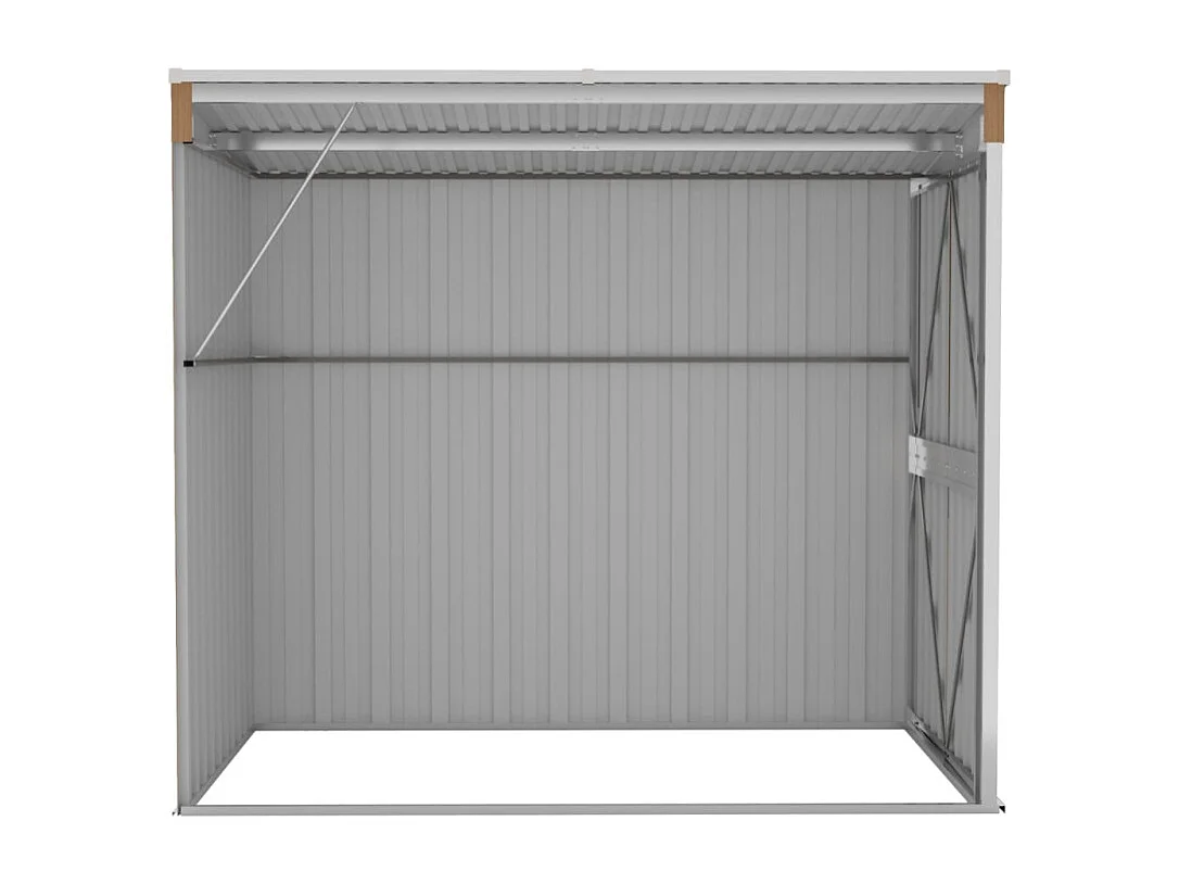 Anbauschuppen Braun 118x194x178 cm Verzinkter Stahl