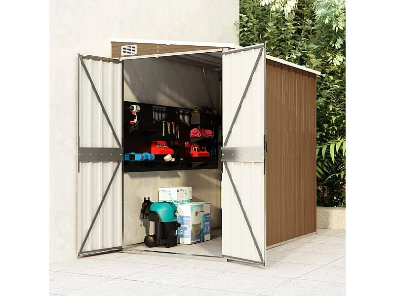 Abrigo Suspenso para Jardim em Aço Galvanizado 118x194x178 cm - Cor Castanho