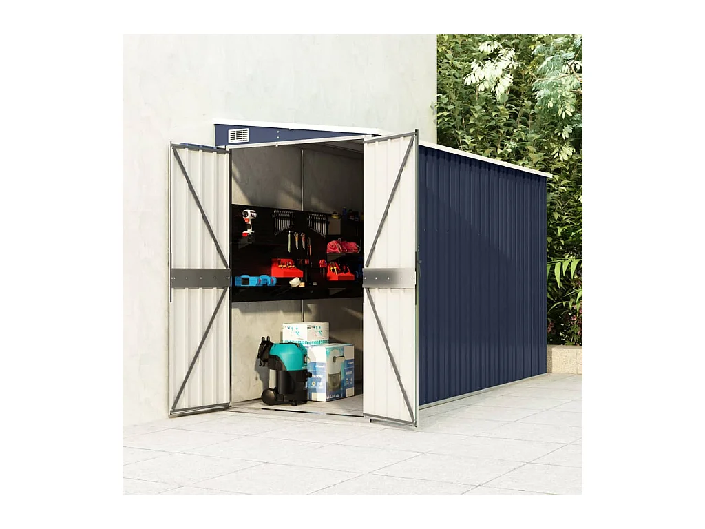 Abri de jardin mural Anthracite 118x288x178 cm Acier