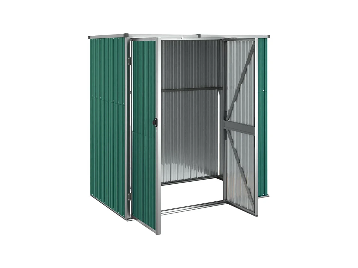 Abri à outils de jardin vert 161x89x161 cm acier galvanisé