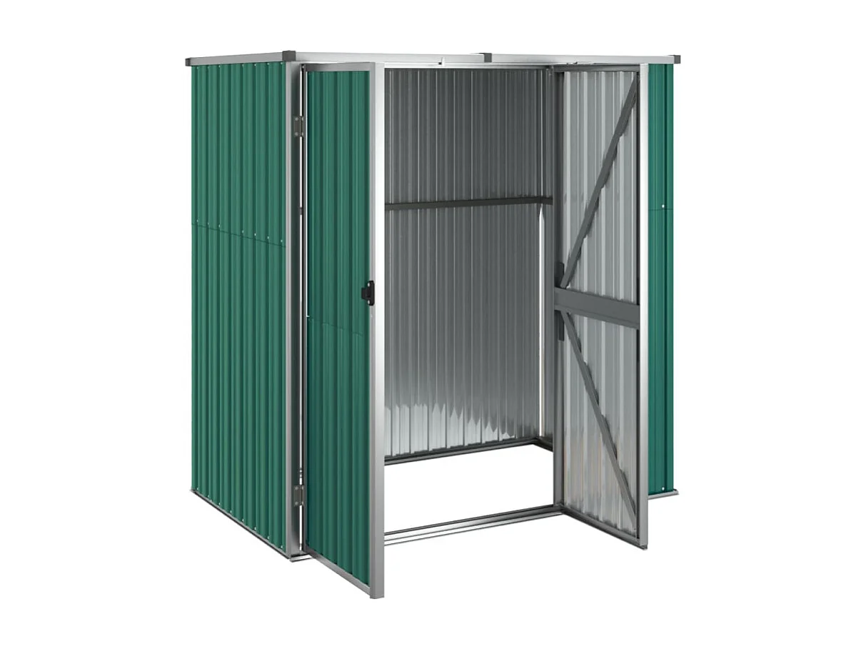 Abri à outils de jardin vert 161x89x161 cm acier galvanisé