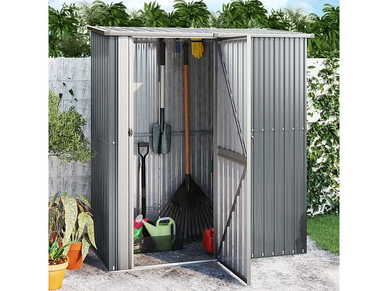 Abrigo de Jardim em Aço Galvanizado 180,5x97x209,5 cm - Armazenamento Seguro e Durável
