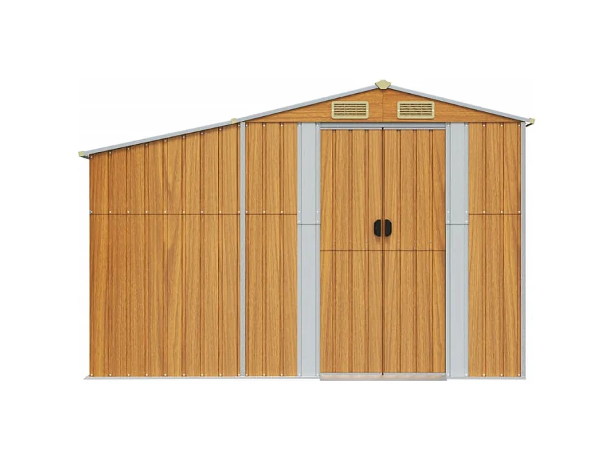 Abri de jardin marron clair 277x365,5x179 cm acier galvanisé