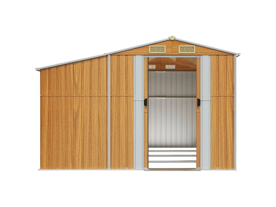 Abri de jardin marron clair 277x365,5x179 cm acier galvanisé
