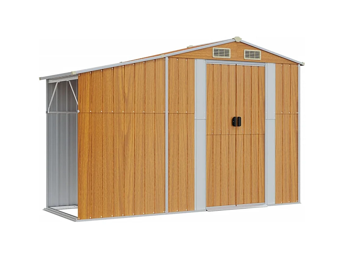 Abri de jardin marron clair 277x365,5x179 cm acier galvanisé