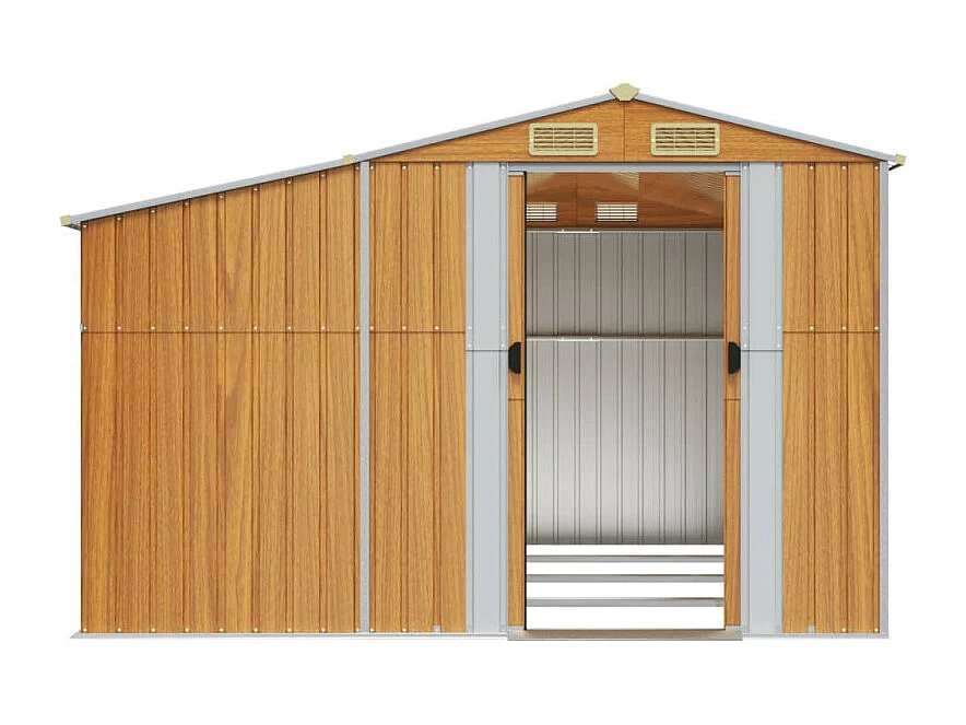 Gerätehaus Hellbraun 277x365,5x179 cm Verzinkter Stahl