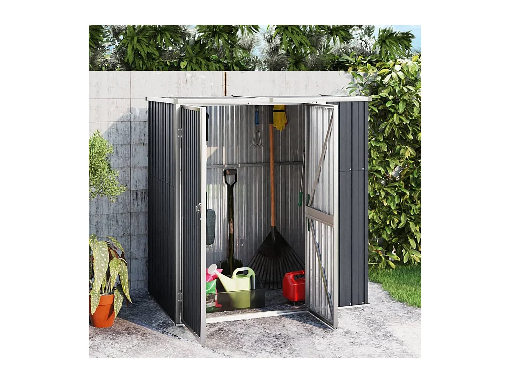 Abri à outils de jardin anthracite 161x89x161cm acier galvanisé