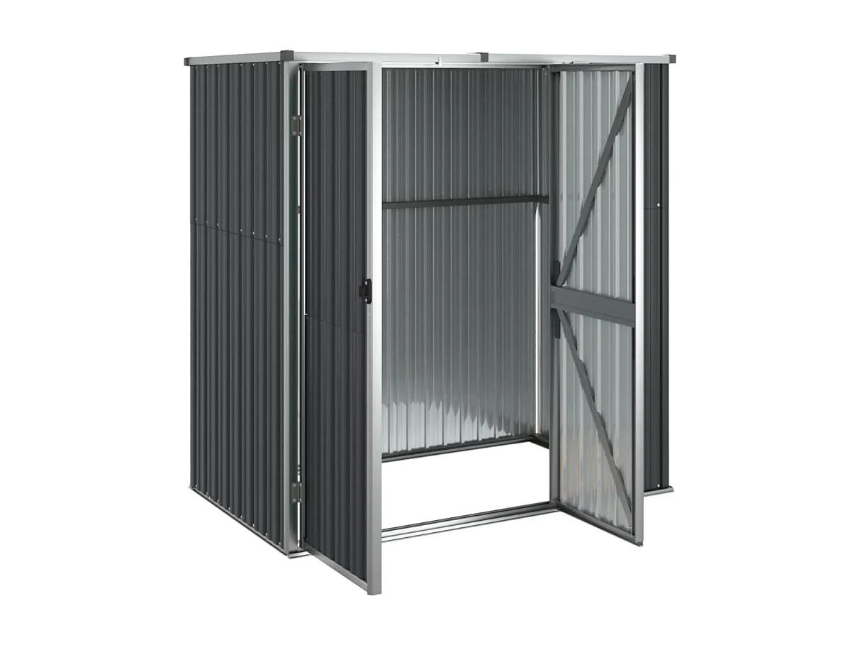 Abri à outils de jardin anthracite 161x89x161cm acier galvanisé