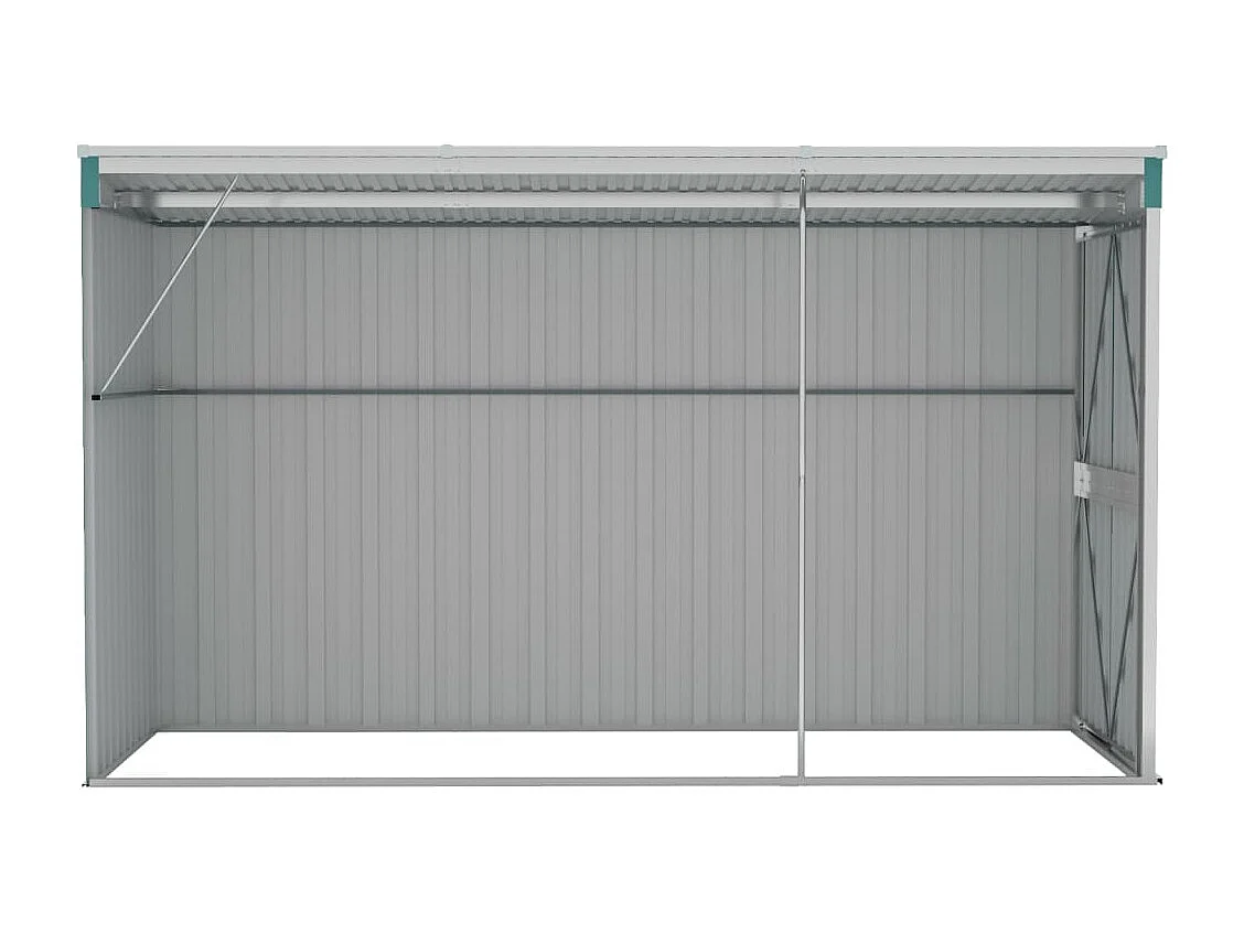 Anbauschuppen Grün 118x288x178 cm Verzinkter Stahl