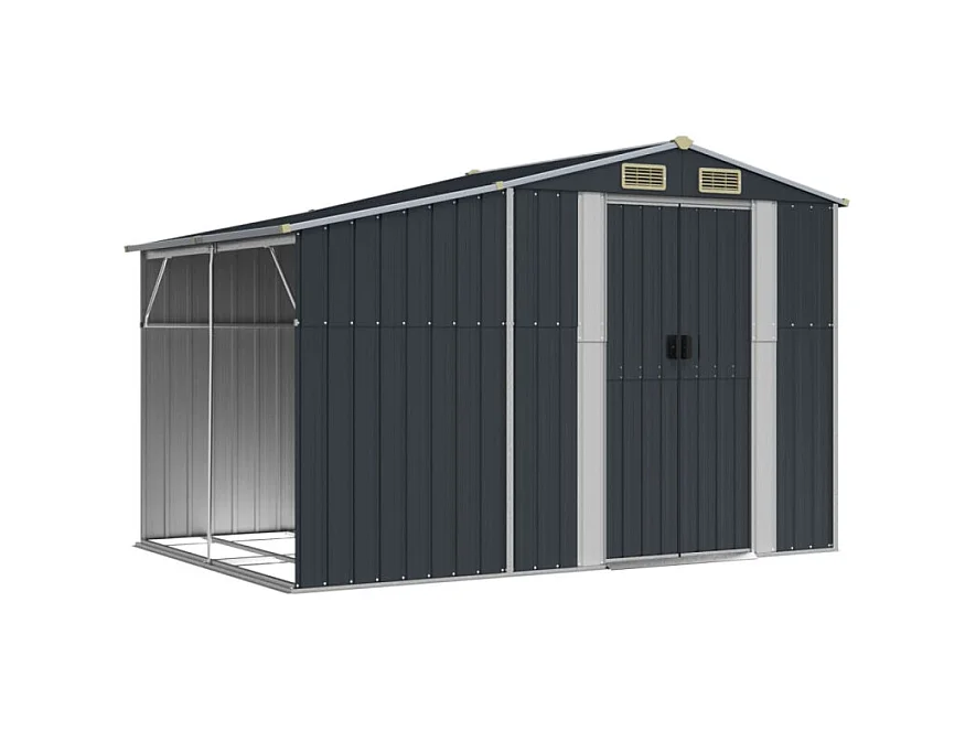 Abri de jardin anthracite 277x192,5x179 cm acier galvanisé