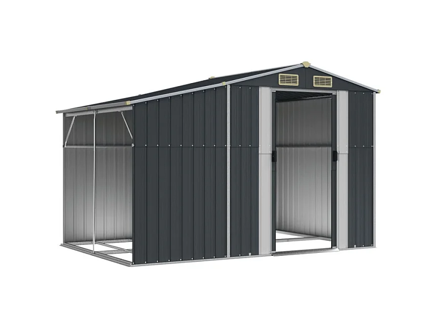 Abri de jardin anthracite 277x192,5x179 cm acier galvanisé