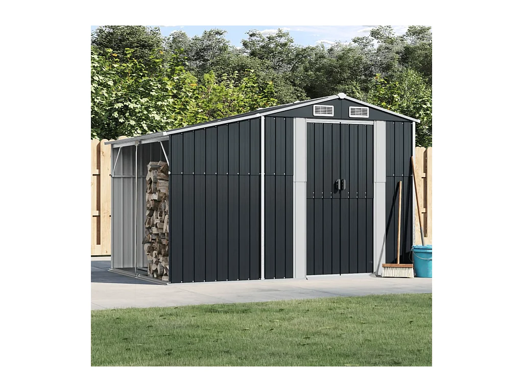Abri de jardin anthracite 277x192,5x179 cm acier galvanisé