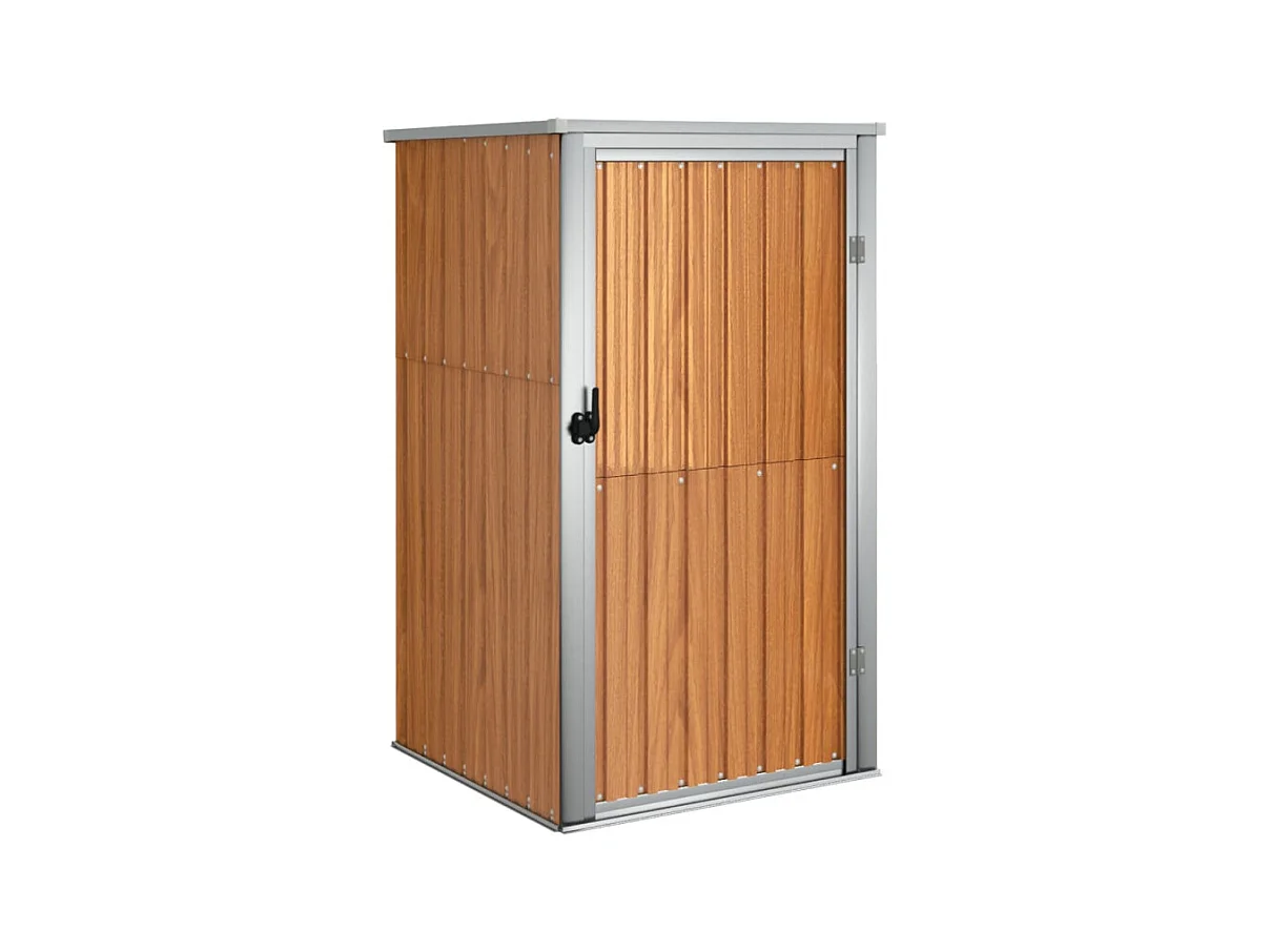 Abrigo de Ferramentas de Jardim em Aço Galvanizado Castanho para Armazenamento Seguro