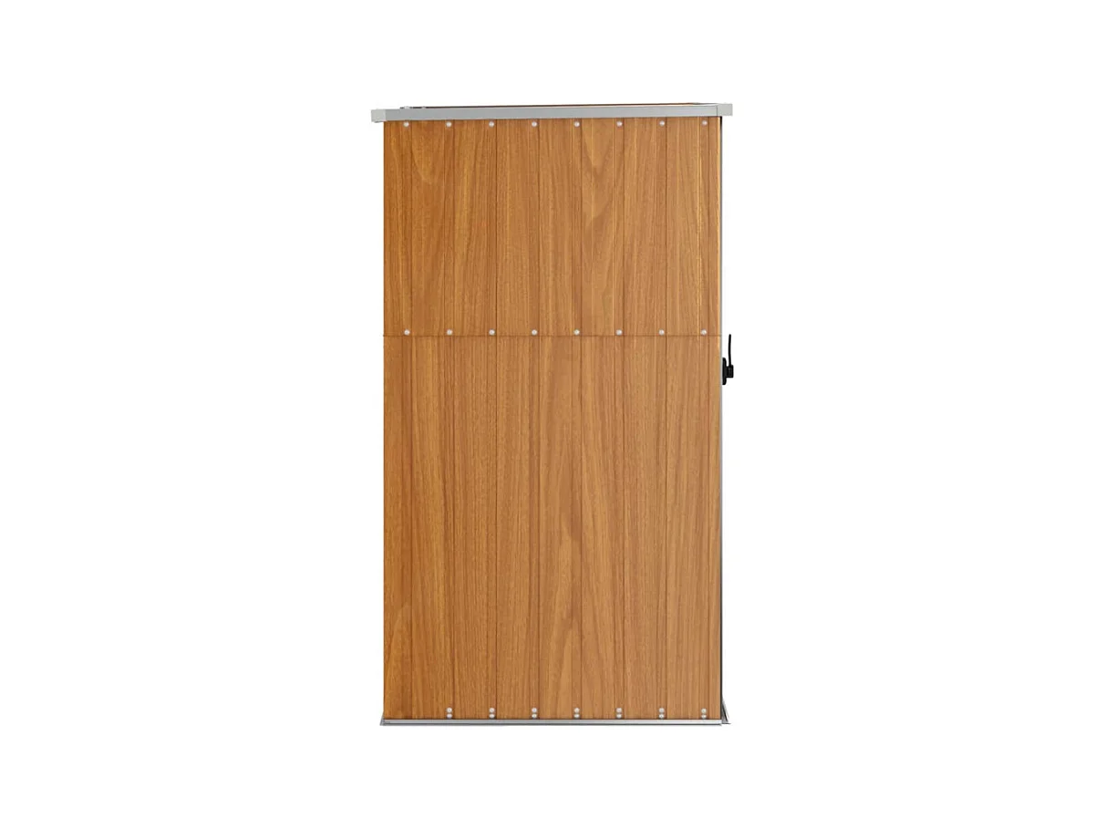 Abrigo de Ferramentas de Jardim em Aço Galvanizado Castanho para Armazenamento Seguro