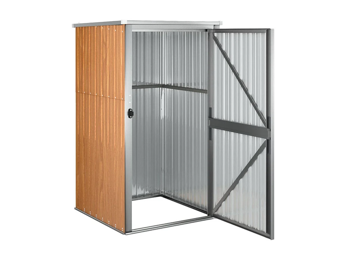 Abri à outils de jardin marron 88x89x161 cm acier galvanisé