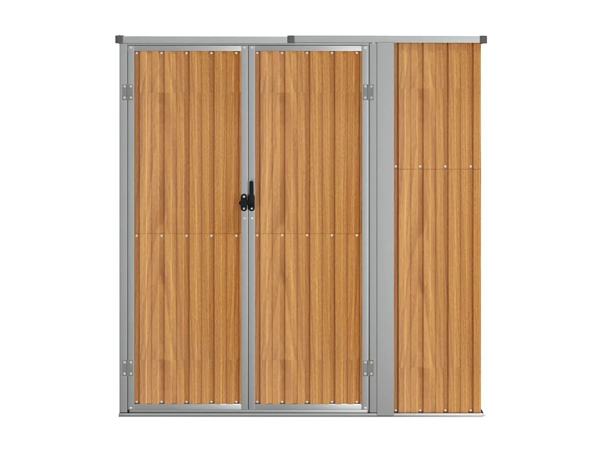 Gerätehaus Braun 161x89x161 cm Verzinkter Stahl