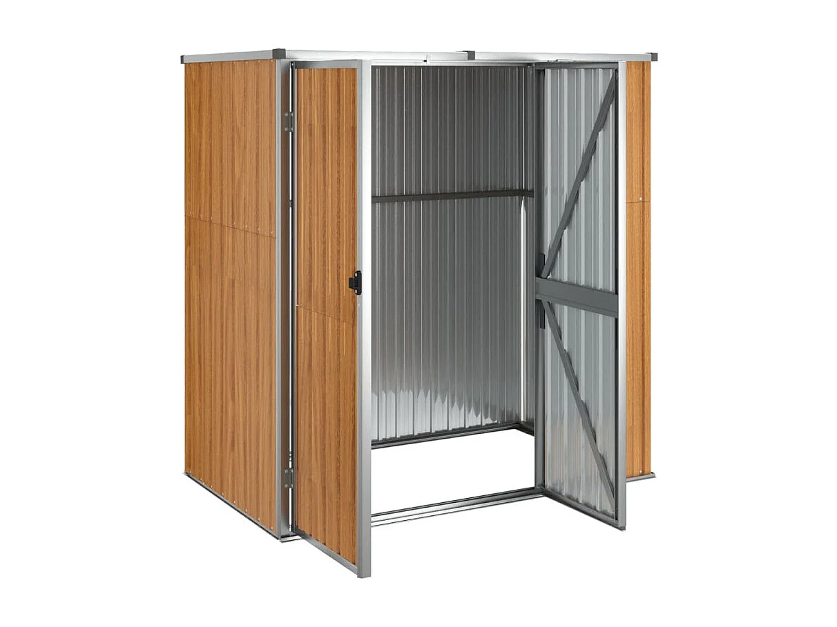 Gerätehaus Braun 161x89x161 cm Verzinkter Stahl