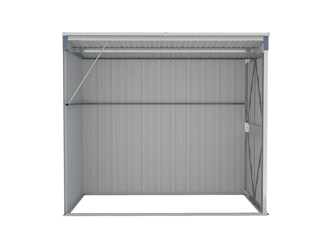 Abri de jardin mural Gris 118x194x178 cm Acier galvanisé