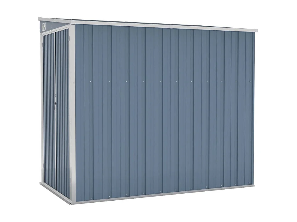 Anbauschuppen Grau 118x194x178 cm Verzinkter Stahl