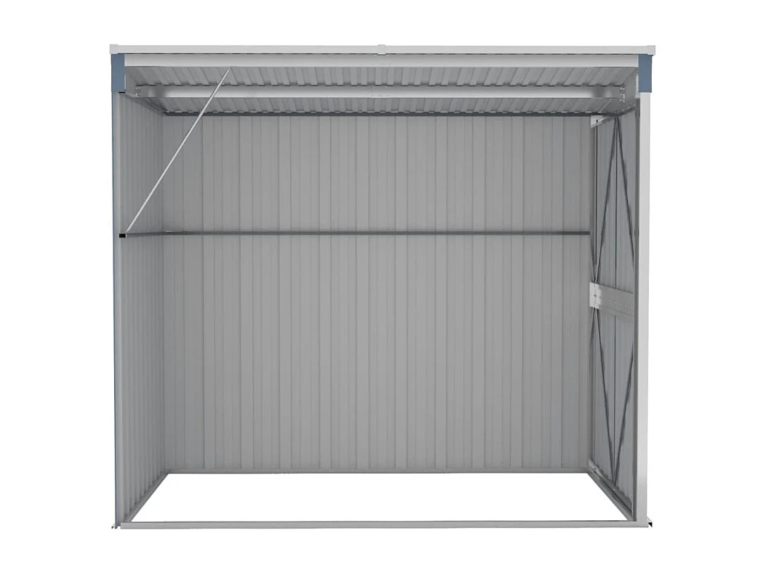 Anbauschuppen Grau 118x194x178 cm Verzinkter Stahl