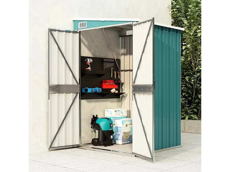 vidaXL Remise de jardin murale Vert 118x100x178 cm Acier galvanisé