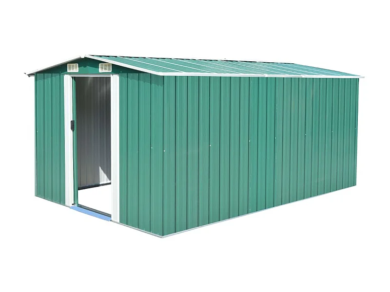Gerätehaus 257x392x181 cm Metall Grün