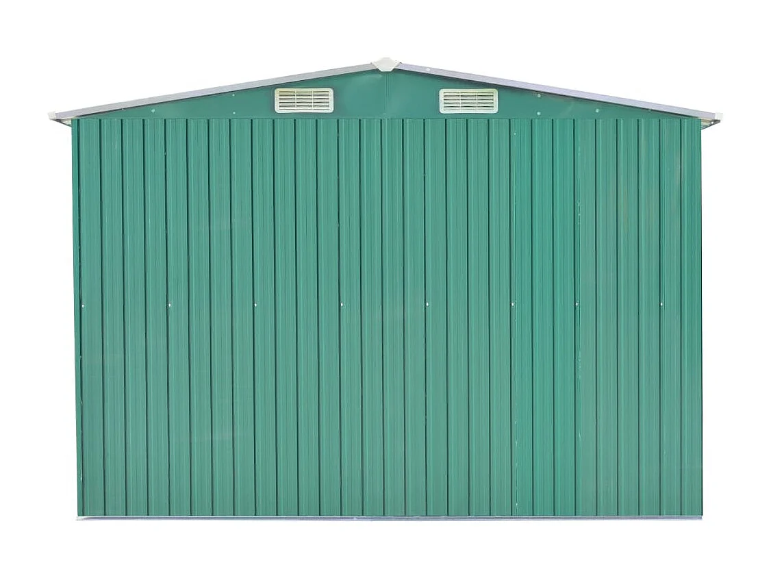 Abrigo de Jardim em Metal Verde - 257x392x181 cm para Armazenamento Seguro