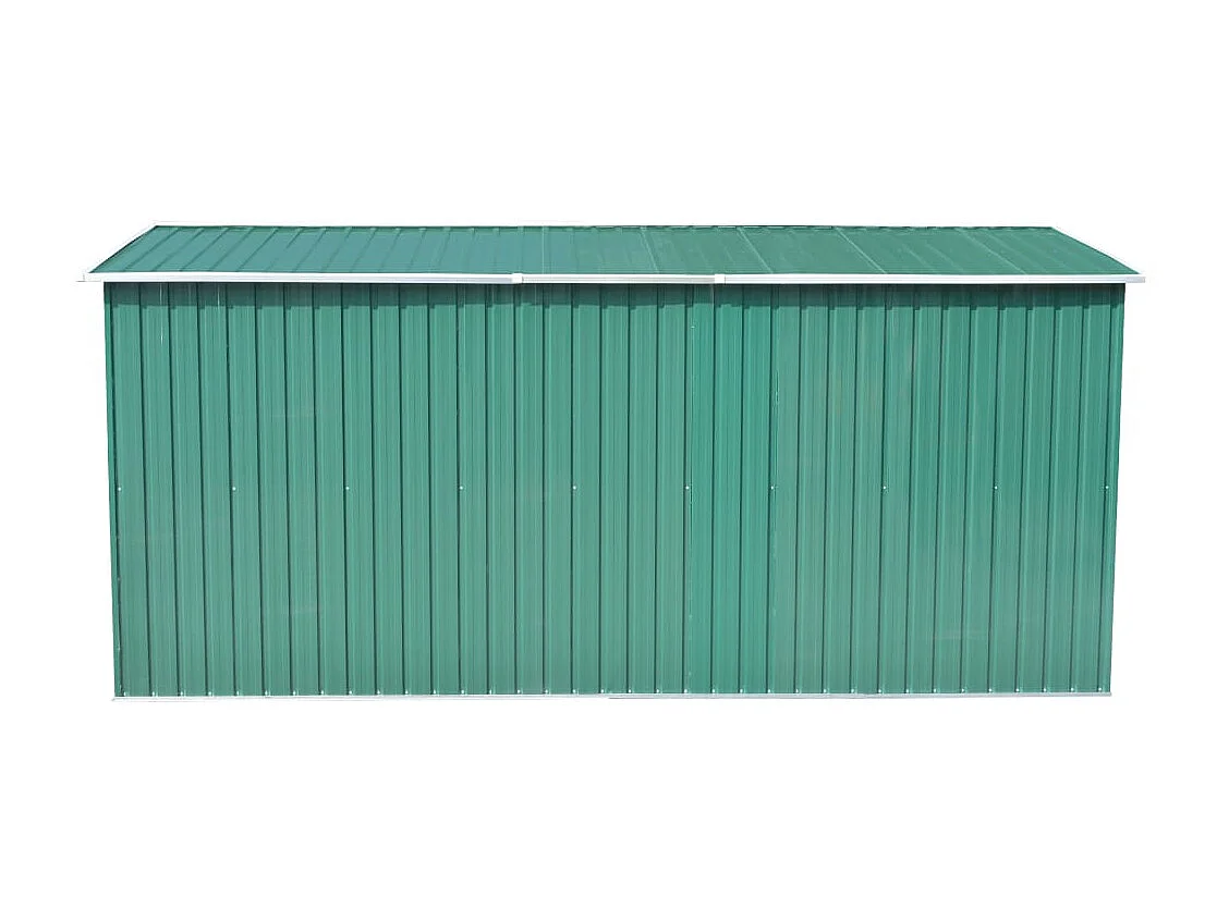 Abrigo de Jardim em Metal Verde - 257x392x181 cm para Armazenamento Seguro