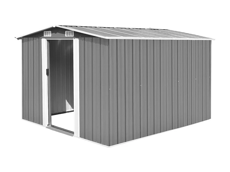 Abrigo de Jardim em Metal Cinzento para Armazenamento de Ferramentas e Equipamentos