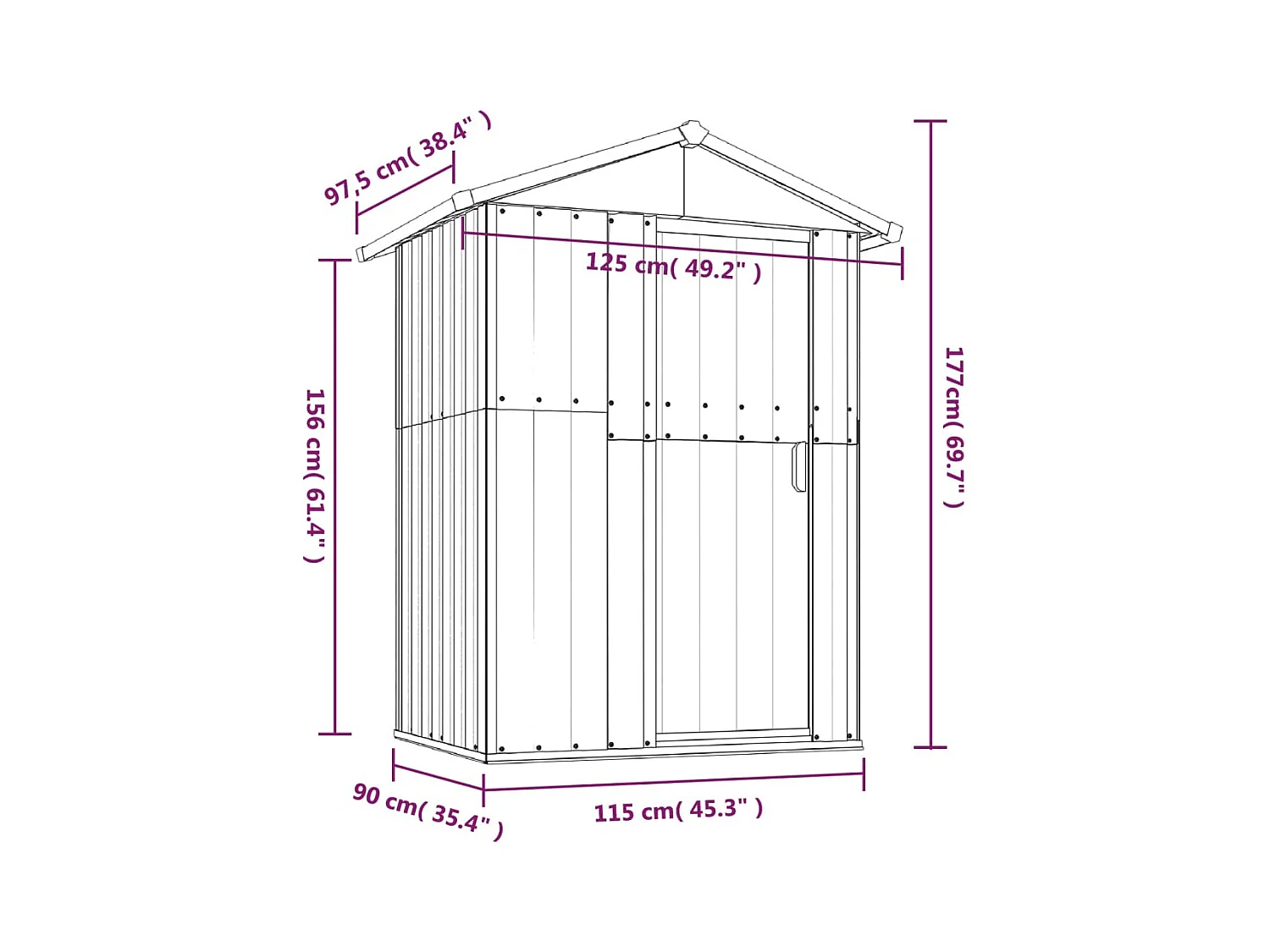 Abri de jardin Vert 126x97,5x177 cm Acier galvanisé