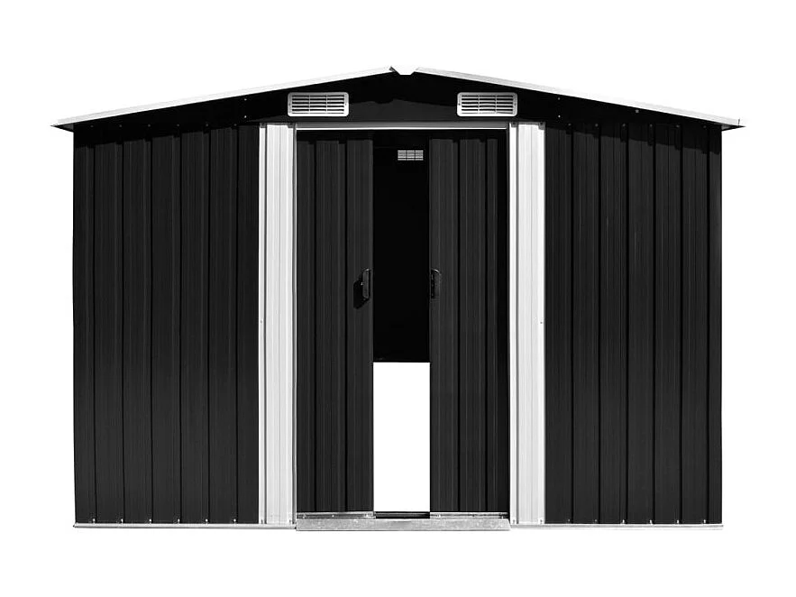 Domek ogrodowy 257x392x181 cm metal antracytowy