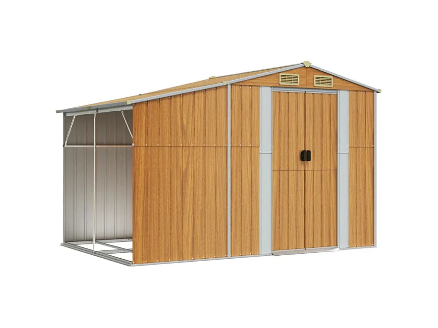Abri de jardin marron clair 277x192,5x179 cm acier galvanisé