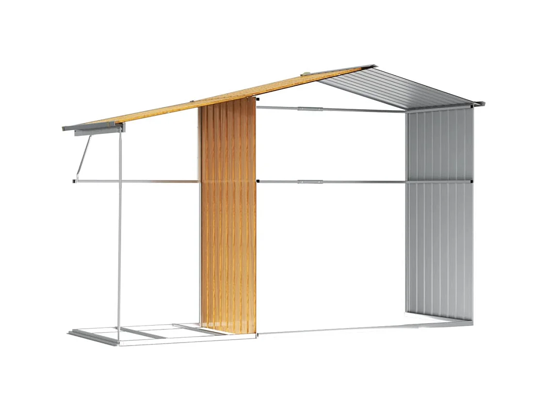 Abri de jardin marron clair 277x192,5x179 cm acier galvanisé
