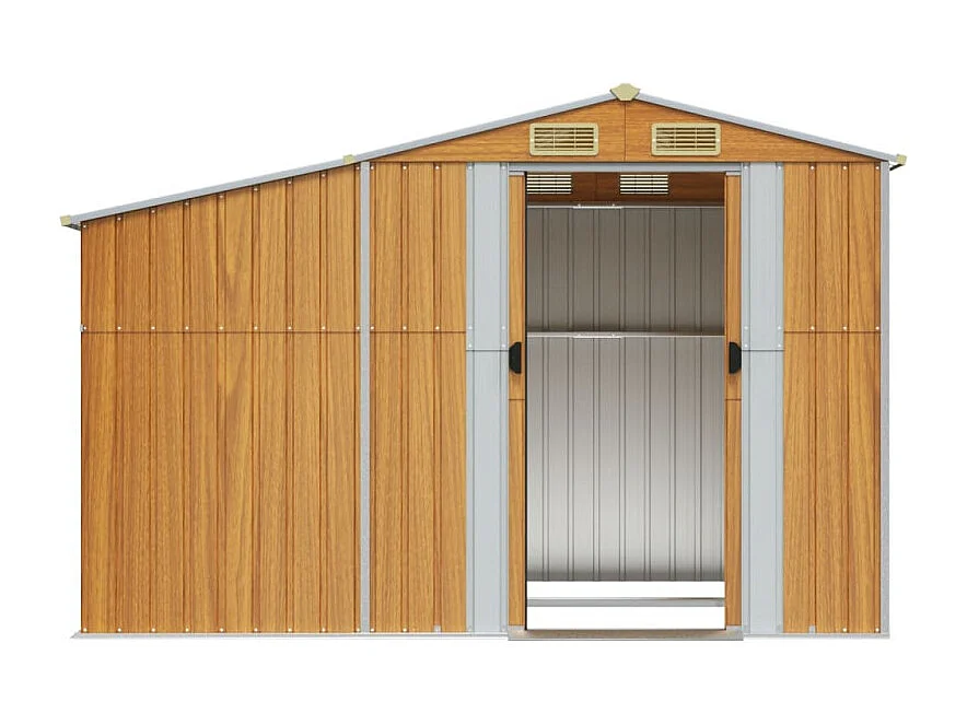 Abri de jardin marron clair 277x192,5x179 cm acier galvanisé