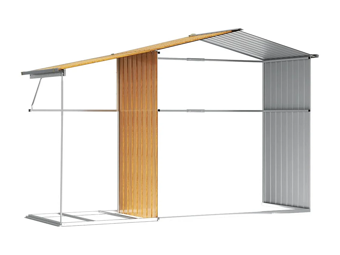 Abri de jardin marron clair 277x192,5x179 cm acier galvanisé
