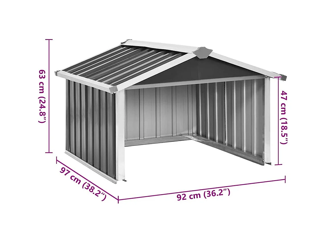 Rasenmäher Garage 92x97x63 cm Verzinkter Stahl Anthrazit