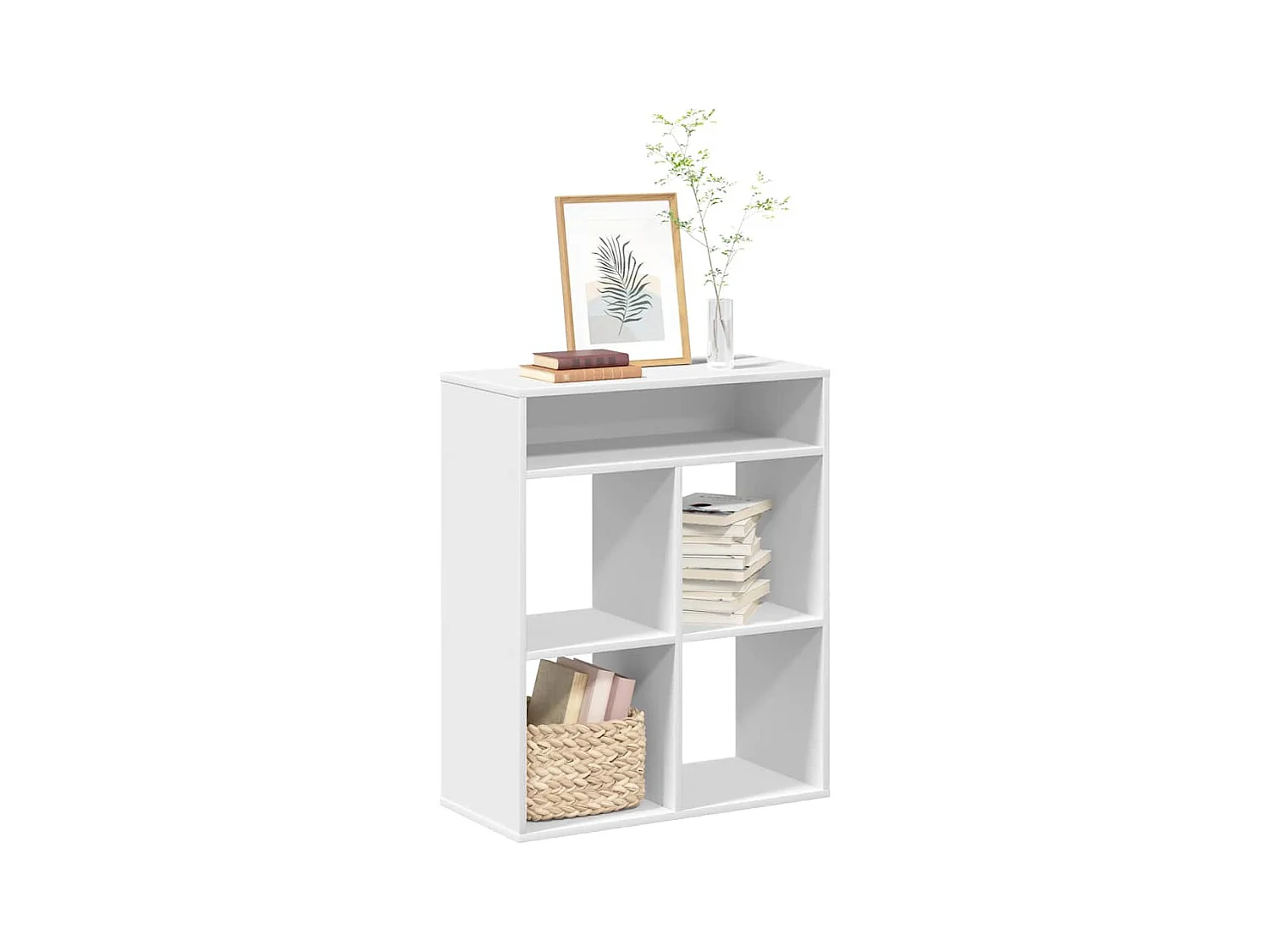 Bibliothèque blanc 66x31x80 cm bois d'ingénierie