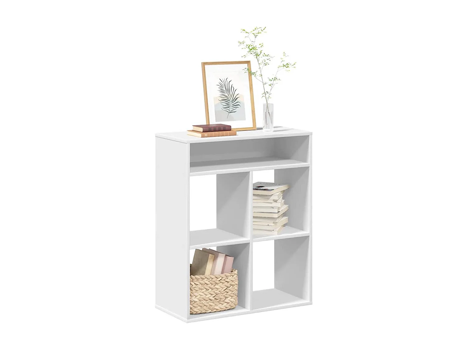 Bibliothèque blanc 66x31x80 cm bois d'ingénierie