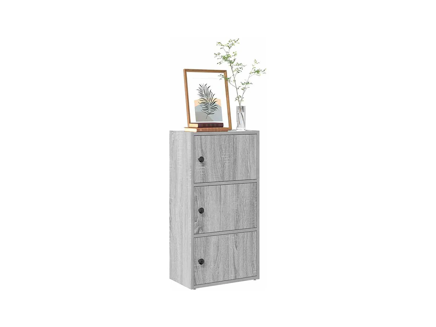 Estantería madera de ingeniería gris sonoma 40x24x77 cm