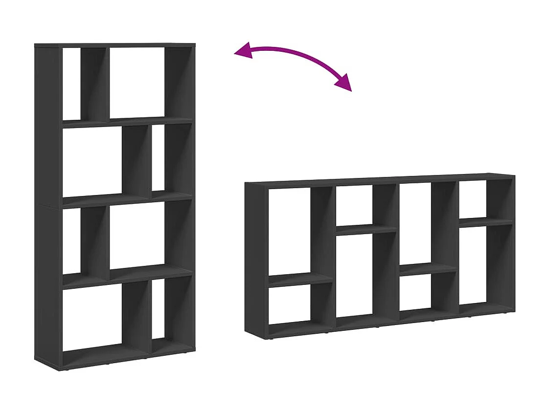 Estantería de madera de ingeniería negra 60x20x120 cm