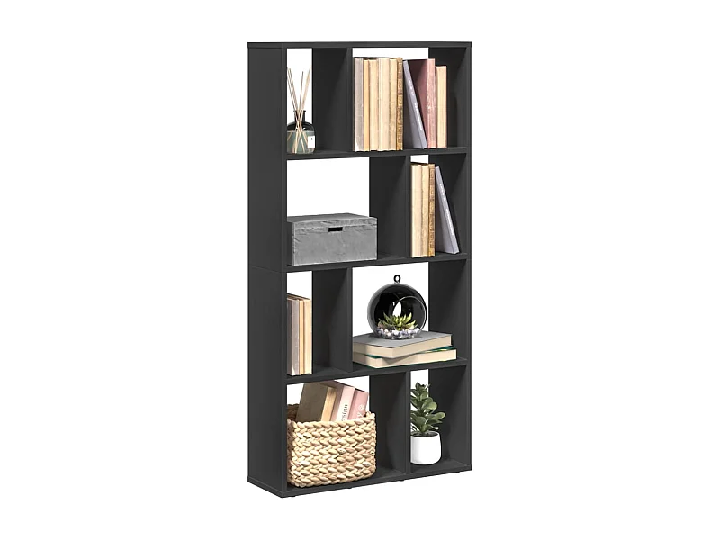 Estantería de madera de ingeniería negra 60x20x120 cm