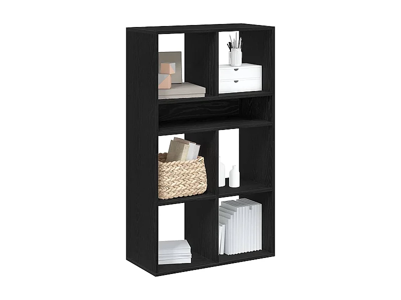 Boekenkast 66x31x112 cm bewerkt hout zwart